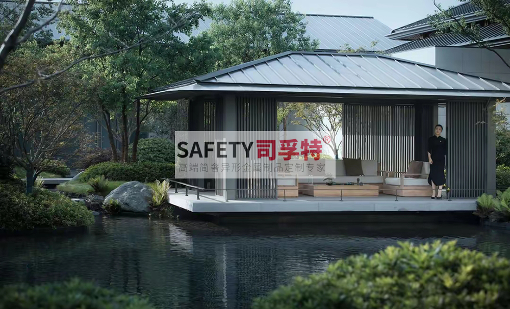 新中式景觀涼亭設(shè)計有哪些注意事項[精致不銹鋼涼亭，鋁藝涼亭](圖4)